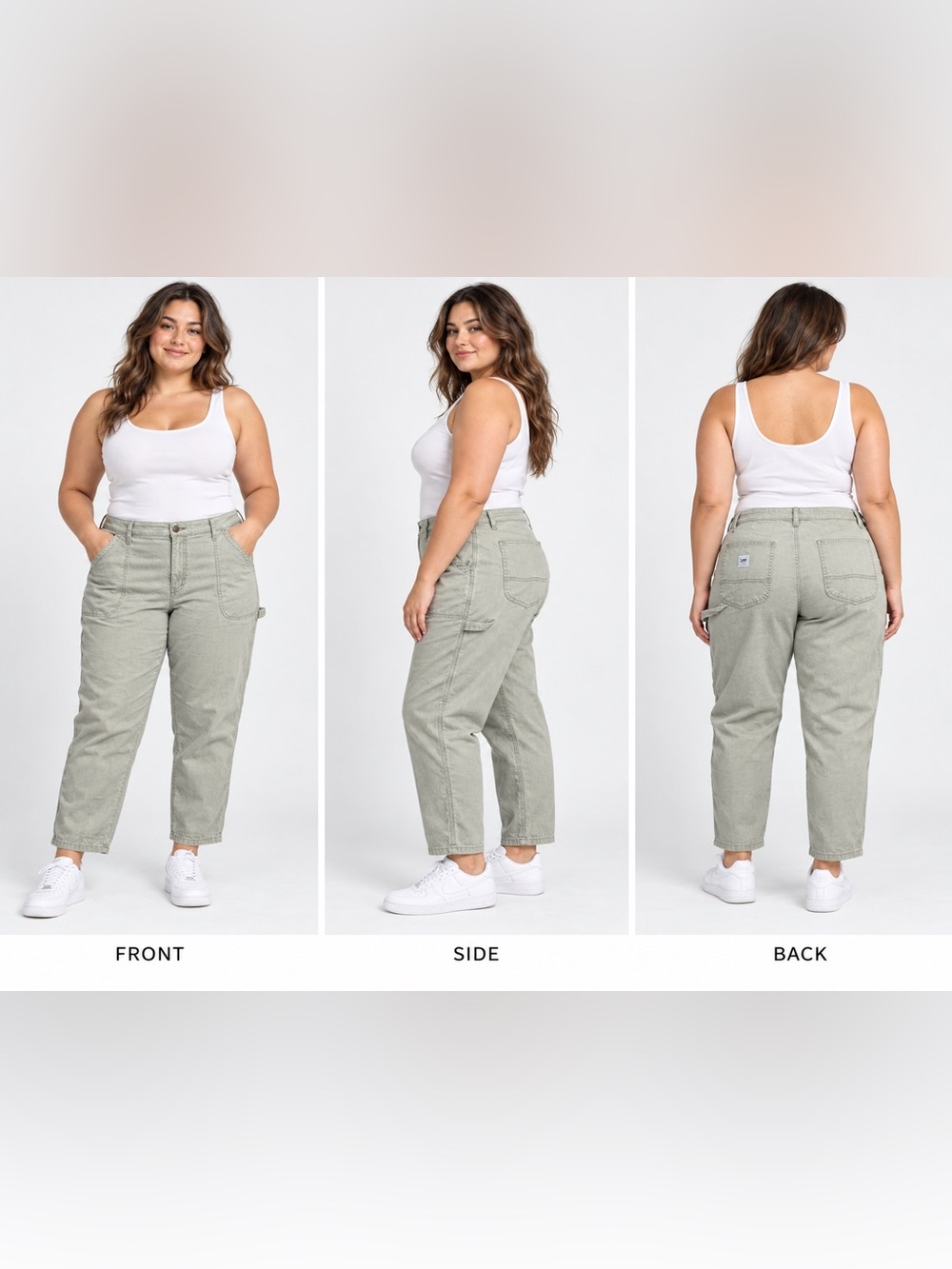 Lee Workwear Women’s Utility Carpenter Pants Size 18M Khaki Beige Straight Leg